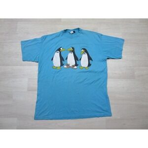 Vintage Zoo Crew Penguins T Shirt Funny Joke (XL) "Shoes" 1980's Single Stitch